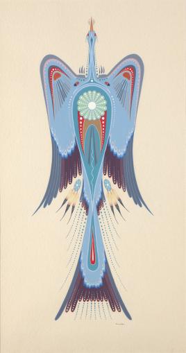 ウッディ・クランボ /【spirit House 】【Peyote Bird】 Peyote Bird / Woodrow Wilson Crumbo - Gilcrease Museum Online
